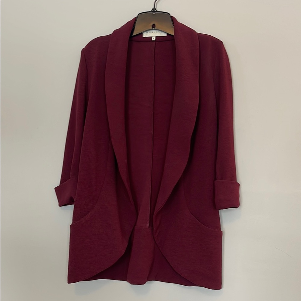 Burgundy Open Front blazer